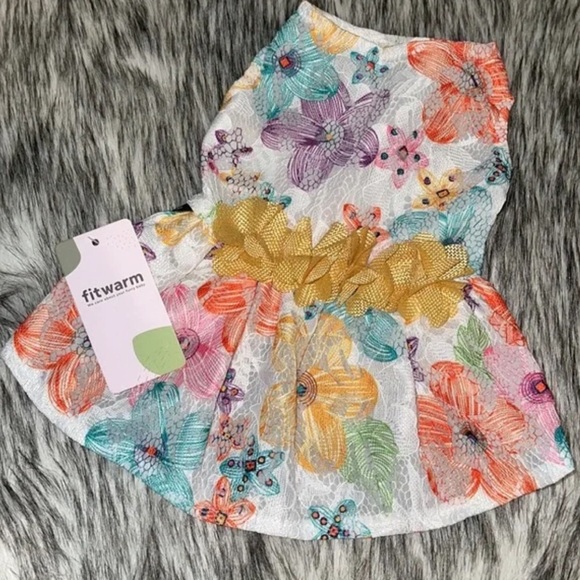 NWT Fitwarm Floral Lace Lined Dog Dress, Small - Picture 5 of 9